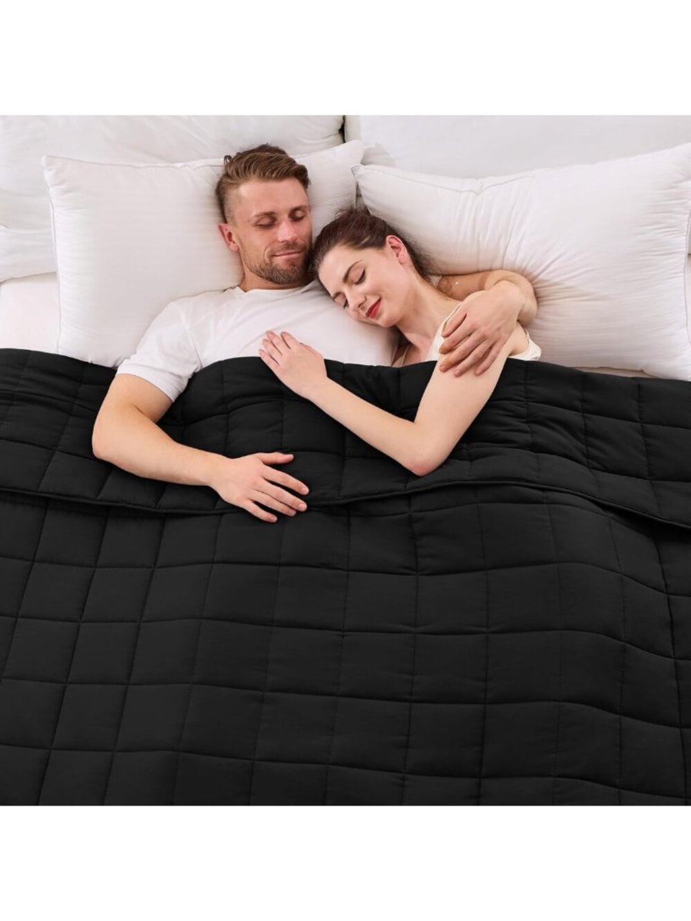 King Size 25lbs Weighted Blanket for Adults, 88” x 104”, Cozy Black Comfort